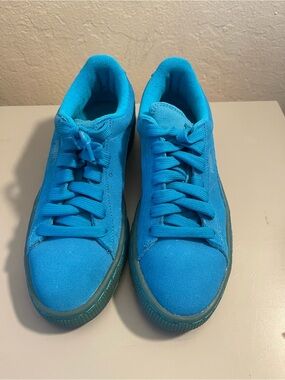 Puma Kids Bright Teal Lace-Up Sneakers